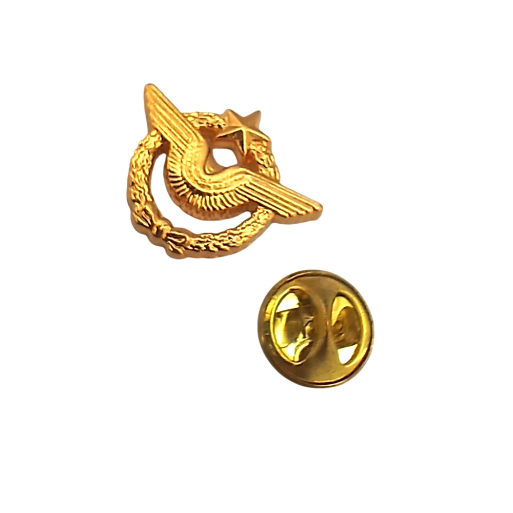 Military Eagle Badge Lapel Brooch Pin Gold Tone Pichard France Rare Vintage